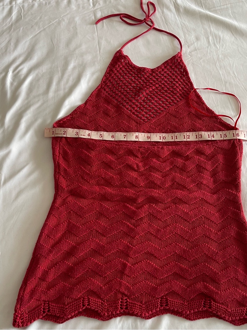 Candie's Red Crochet Halter Top